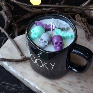 Handmade ✦ Rae Dunn Spooky Mug Candle ✦ Vanilla Cinnamon Oatmeal Raisin Brandy